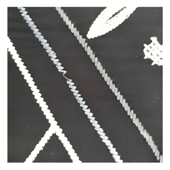 MONORENO V NECK BOHO EMBROIDERED DRESS SHADES OF GRAY SZ M - Picture 9 of 10